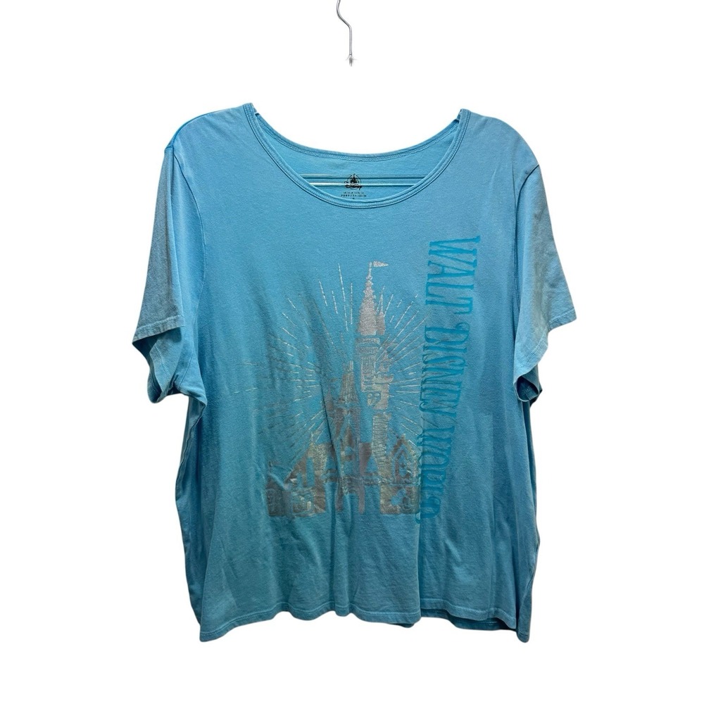 Walt Disney World Parks Cinderella Castle Lounge Beach Blue Top Womens 1X Blue